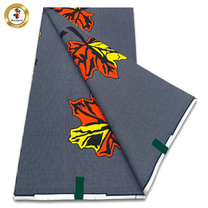 African Real Wax Print Fabric - 100% Cotton Soft Ankara Pagne Material for Dresses
