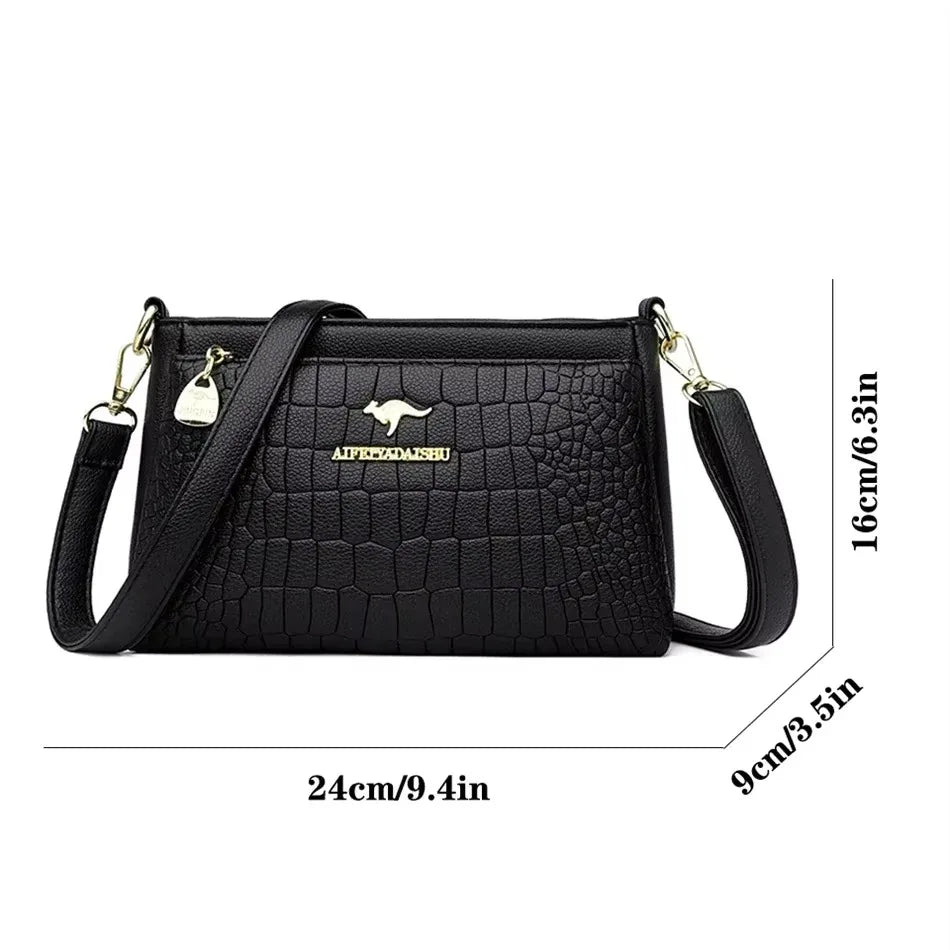 Luxury Women’s Leather Handbag – Large Capacity Shoulder & Crossbody Designer Bag