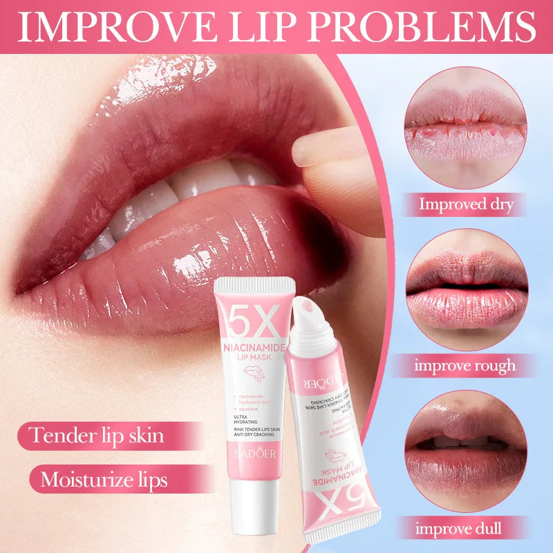 Niacinamide Plumping Lip Mask 5X - Overnight Hydration for Soft, Smooth Lips