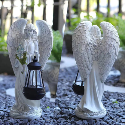 Solar Angel Garden Statue Lamp - Waterproof Fairy Figurine Light for Outdoor Yard, Patio & Lawn Decoration