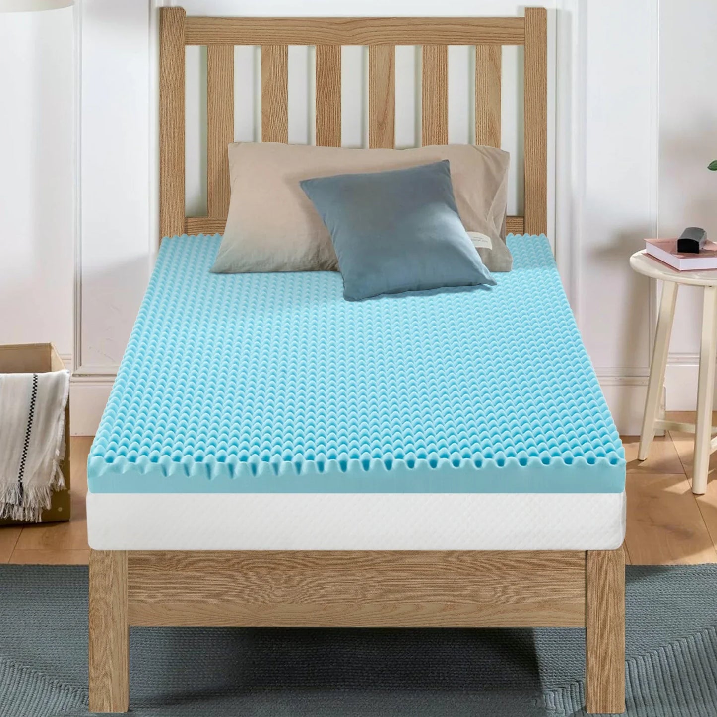 Memory Foam Tatami Mattress Topper - 2 Inch Gel-Infused Foam, Plush & Pressure-Relieving, CertiPUR Certified