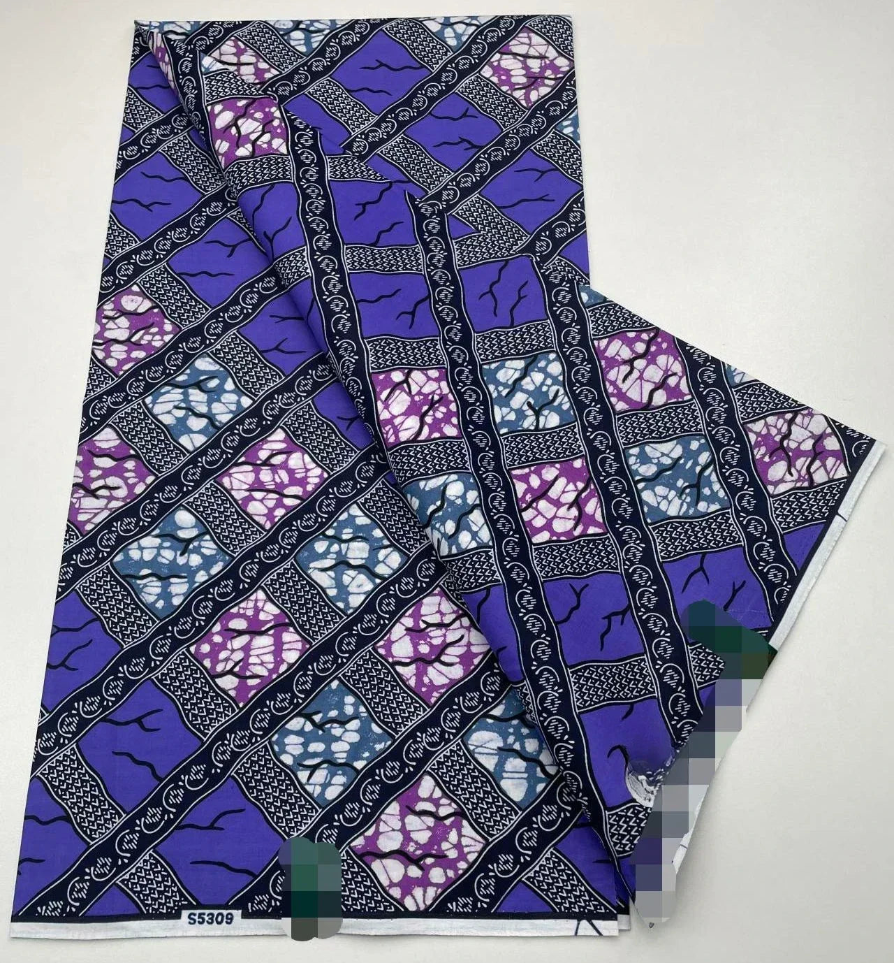 African Wax Print Fabric 6 Yards - Ghana Kente Design Ankara Kitenge Pagne
