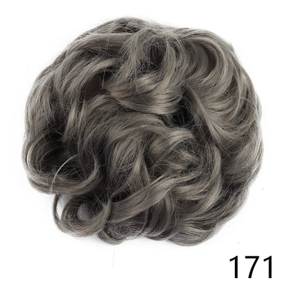 Synthetic Wavy Hair Bun Wig – Elastic Rubber Scrunchie Curly Ponytail Hair Extension for Ladies