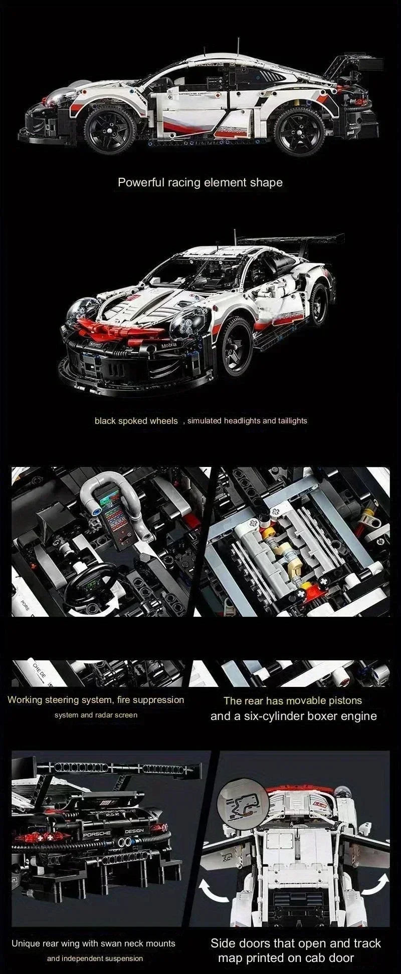 1580+PCS Technical Super Sports Car Building Kit – 1:10 Scale DIY Model Race Car Toy for Kids & Collectors