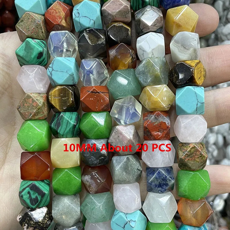 Natural Gemstone Beads - Agate Quartz Turquoise Faceted Rondelle Spacer Beads for DIY Jewelry Making & Bracelets