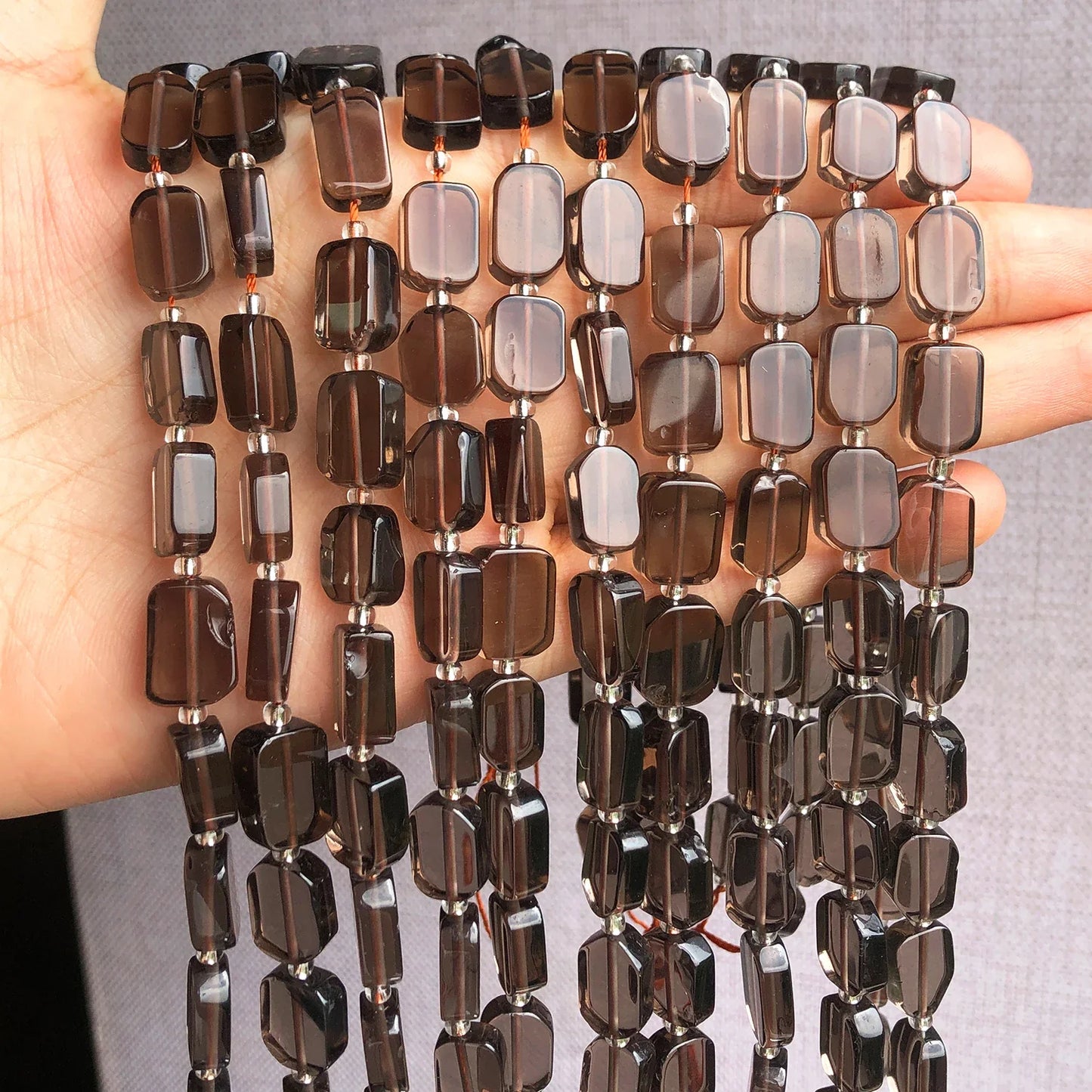 Natural Gemstone Rectangle Beads - 8x12mm Amethyst Citrine Lapis Lazuli Spacer Beads for DIY Jewelry Making & Bracelets