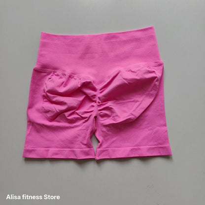 High Waisted Yoga Shorts - Seamless Tummy Control Fitness Shorts for Running, Workout & Activewear