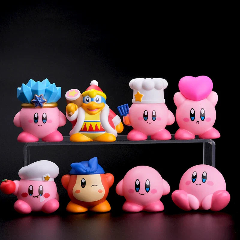 8pcs Star Kirby Anime Figure Set – Cute Pink Mini Figures Collectible Toy for Kids’ Gifts