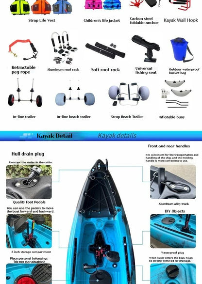 Modular Electric & Pedal-Driven Kayak – Portable Detachable Canoe, Lightweight Inflatable Folding Boat for Fishing & Adventure
