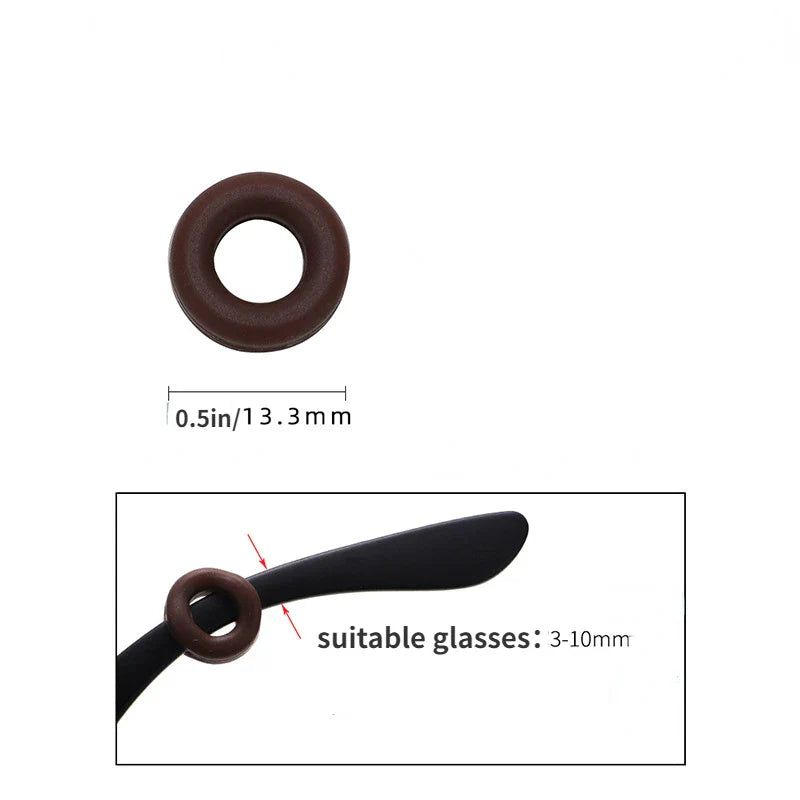 10PCS Anti-Slip Silicone Ear Hooks for Glasses | Eyewear Grip, Temple Holder & Fastener Accessories