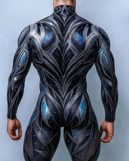 Cyberpunk 3D Print Jumpsuit - Futuristic Machinery Cosplay Bodysuit for Adults Halloween, Carnival & Cycling