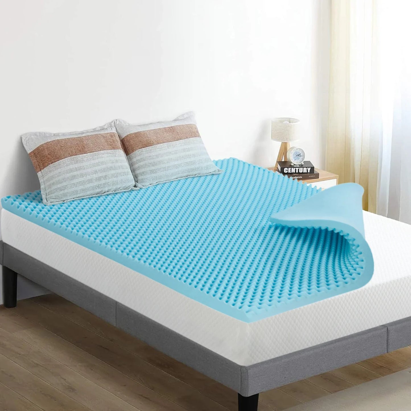 Memory Foam Tatami Mattress Topper - 2 Inch Gel-Infused Foam, Plush & Pressure-Relieving, CertiPUR Certified