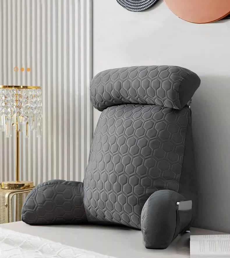 Triangle Reading Pillow – Cooling Latex Wedge Cushion, Removable & Washable Backrest for Sofa & Bed