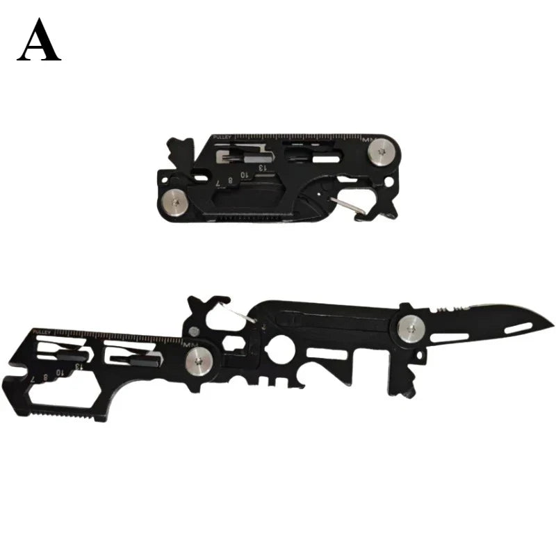 Multifunctional Outdoor Tool Card – Folding Molle Scissors, Mini Army Knife & Bicycle Repair EDC Camping Gear