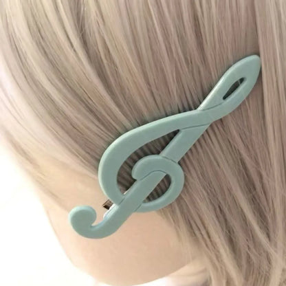 Y2K Music Symbol Hair Clip - Vintage Cute Cyan Hairpin Fashion Accessory for Trendy Hairstyles