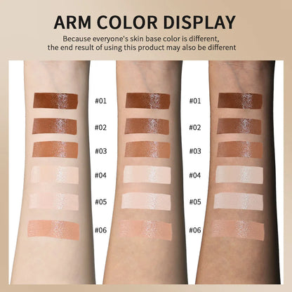Skin Tint Foundation Stick — 6-Color High-Coverage Balm & Serum Makeup for Smooth, Plump Skin, Travel-Friendly Bronze Stick