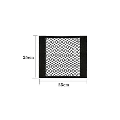 Car Seat Back Organizer - Universal Trunk Net Mesh Pocket with Elastic Storage & Magic Sticker