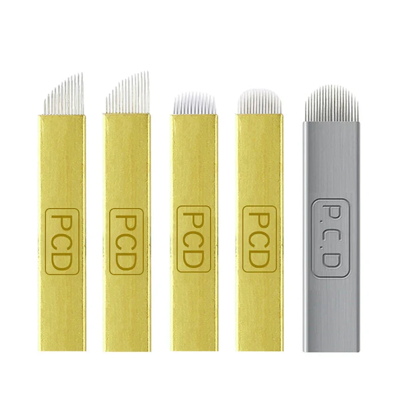 50pcs PCD Microblading Eyebrow Needles – F12/14/19 Tebori Blades for 3D Embroidery Manual Pen