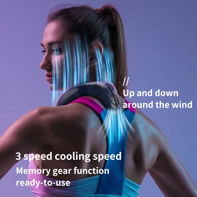 Portable Neck Fan 5200mAh – Rechargeable Wearable Semiconductor Cooling Fan, Personal Outdoor Neck Air Conditioner