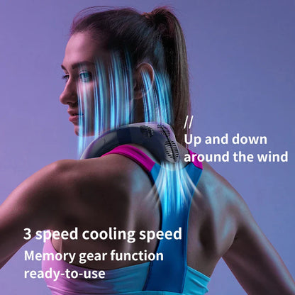 Portable Neck Fan 5200mAh – Rechargeable Wearable Semiconductor Cooling Fan, Personal Outdoor Neck Air Conditioner