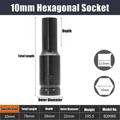 1/2-Inch Drive Impact Socket Set - 10-Piece 6-Point Metric Carbon Steel Sockets with Storage Case