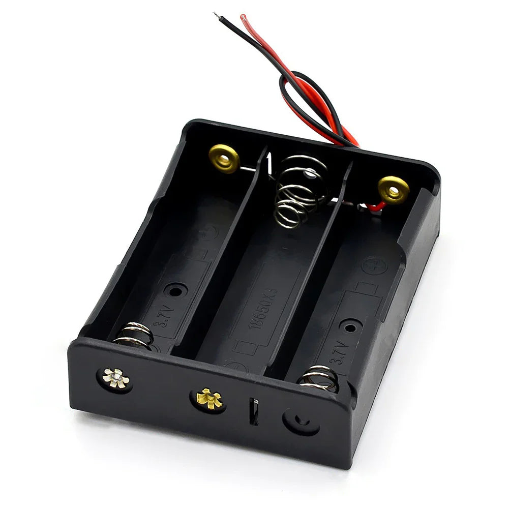 10-in-1 Plastic 18650 Battery Holder — 1/2/3/4 Slot Storage Box with Wire Lead for 3.7V 18650 Batteries