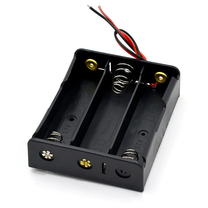 10-in-1 Plastic 18650 Battery Holder — 1/2/3/4 Slot Storage Box with Wire Lead for 3.7V 18650 Batteries