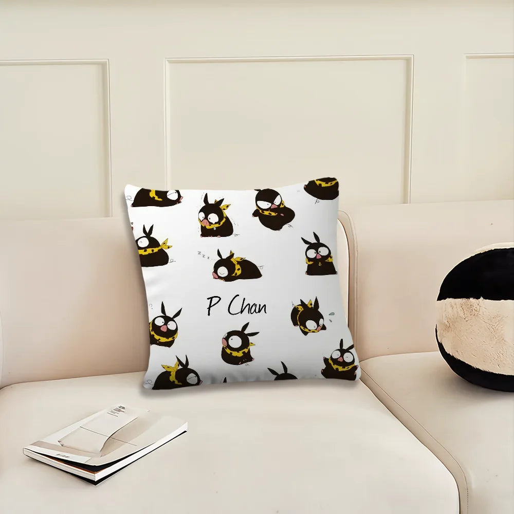Anime Cute Ranma P-chan & Ryoga Pig Cushion Cover – Sofa, Bedroom & Office Pillow Case for Nap Time