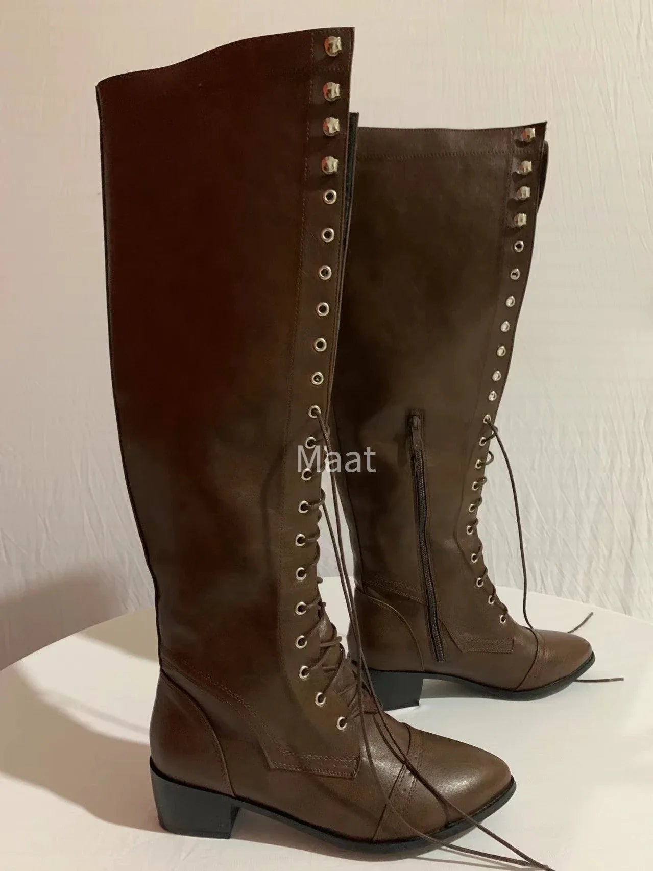 Medieval Knight Boots for Women – Viking Cosplay LARP Shoes, PU Leather Warrior Boots for Carnival, Party & Steampunk Costumes