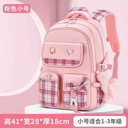 Ergonomic Spine-Protecting School Backpack | Large Capacity, Lightweight Waterproof Bag for Elementary Girls