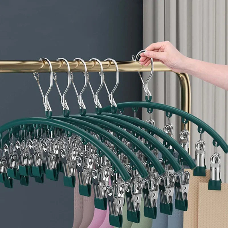 10-Pack Stainless Steel Sock Clips – Windproof Non-Slip Clothes Rack for Drying Socks, Underwear, Towels, and Laundry