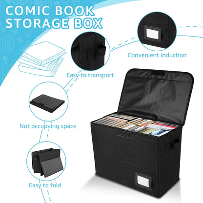 Comic Book Storage Bag with Handle – Washable Foldable Multipurpose Organizer for Home & Office
