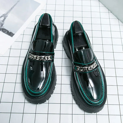 Men’s Classic Leather Dress Shoes - British Style Pointed Toe Business Wedding & Casual Footwear