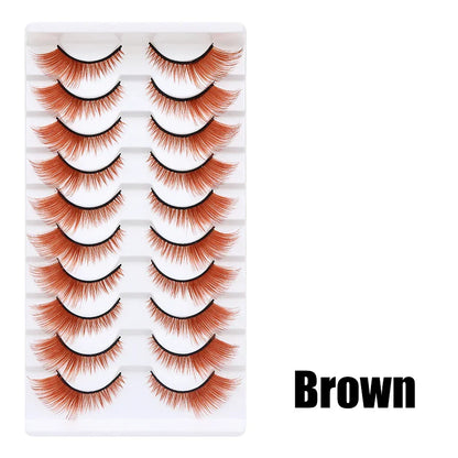 Colorful Halloween False Eyelashes – Blue, Red & Pink Cosplay Fake Lash Extensions for Makeup Looks
