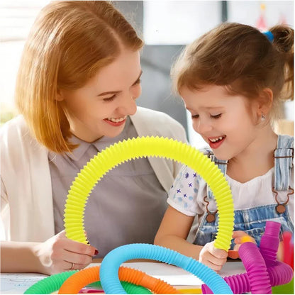 Colorful Pop Tubes Fidget Toys - Telescopic Sensory Stress Relief Toys for Kids & Adults