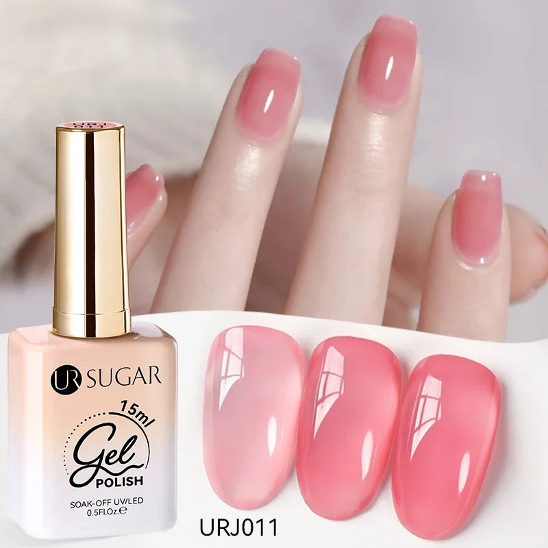 UR SUGAR 15ml Jelly Gel Polish - Milky White Translucent UV Soak Off Nail Art Varnish