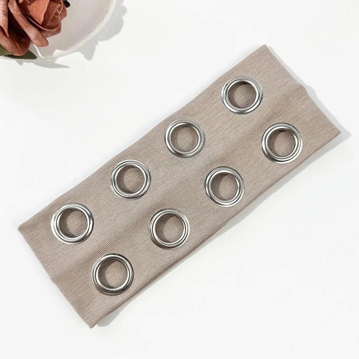 Punk Metal Hollow Eye Headband - Hip-Hop Rock Style Stretch Hair Accessory for Men & Women Music Festivals
