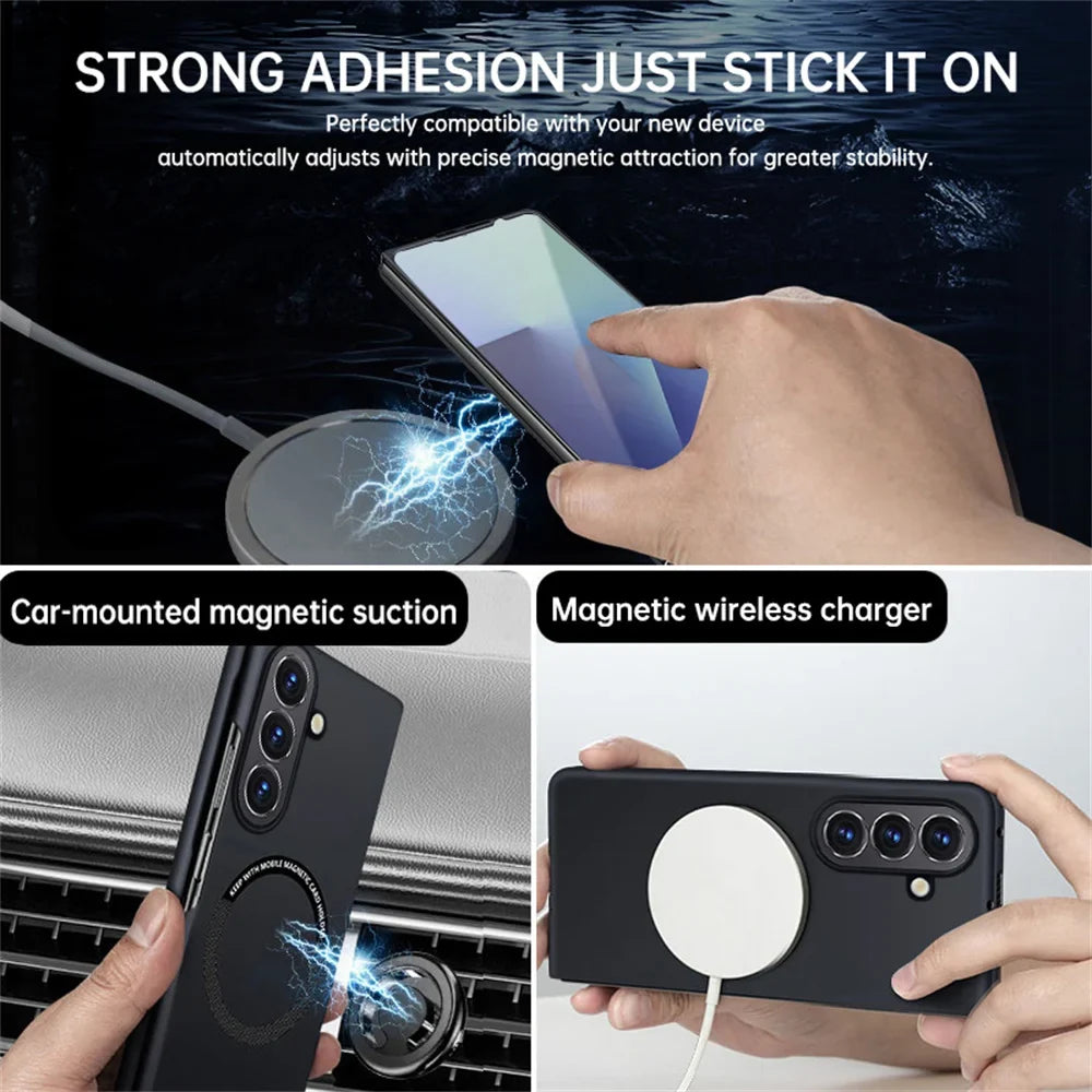 Samsung Galaxy Z Fold 3/4/5/6/7/8 Ultra Thin Skin Feel Case - MagSafe Magnetic Wireless Charging Cover