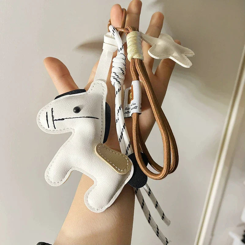 Pony Leather Keychain - Personalized Backpack Charm Car Key Holder Bag Pendant Purse Strap Decoration Gift