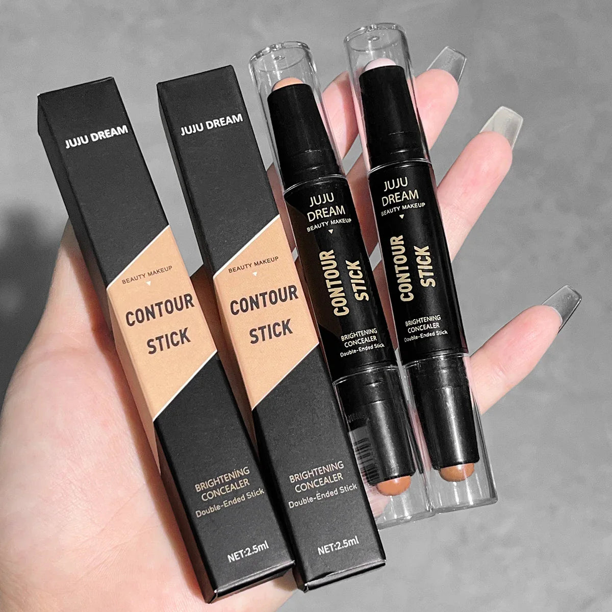 Dual-Ended Contour & Concealer Stick – Long-Lasting Foundation for Dark Circles & Facial Contouring