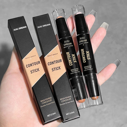 Dual-Ended Contour & Concealer Stick – Long-Lasting Foundation for Dark Circles & Facial Contouring