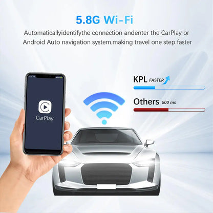 2-in-1 Wireless CarPlay & Android Auto Mini Box — AI Plug & Play Automatic Connection for 99% of Car Radios