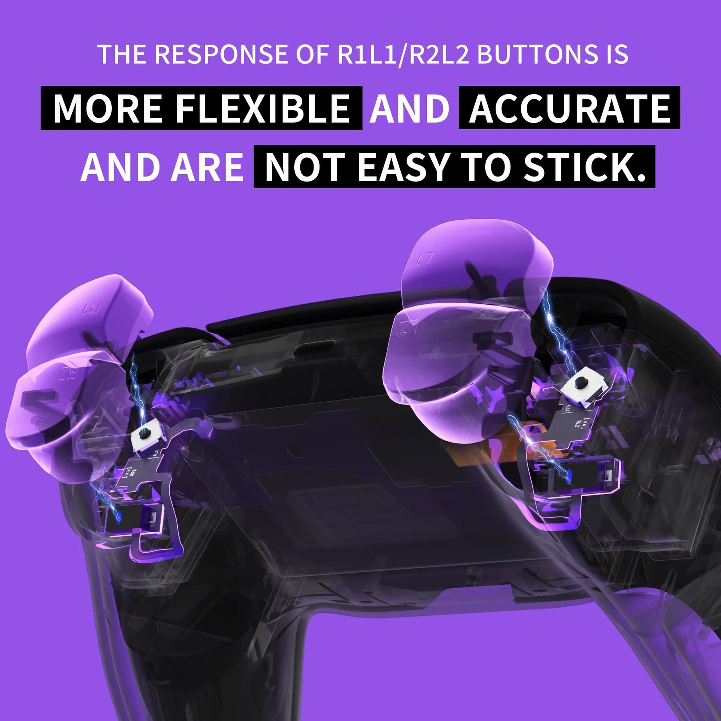 eXtremeRate Whole Clicky Kit V2 for PS5 – Shoulder, Face, D-Pad Buttons & Micro Switch Hair Trigger Upgrade