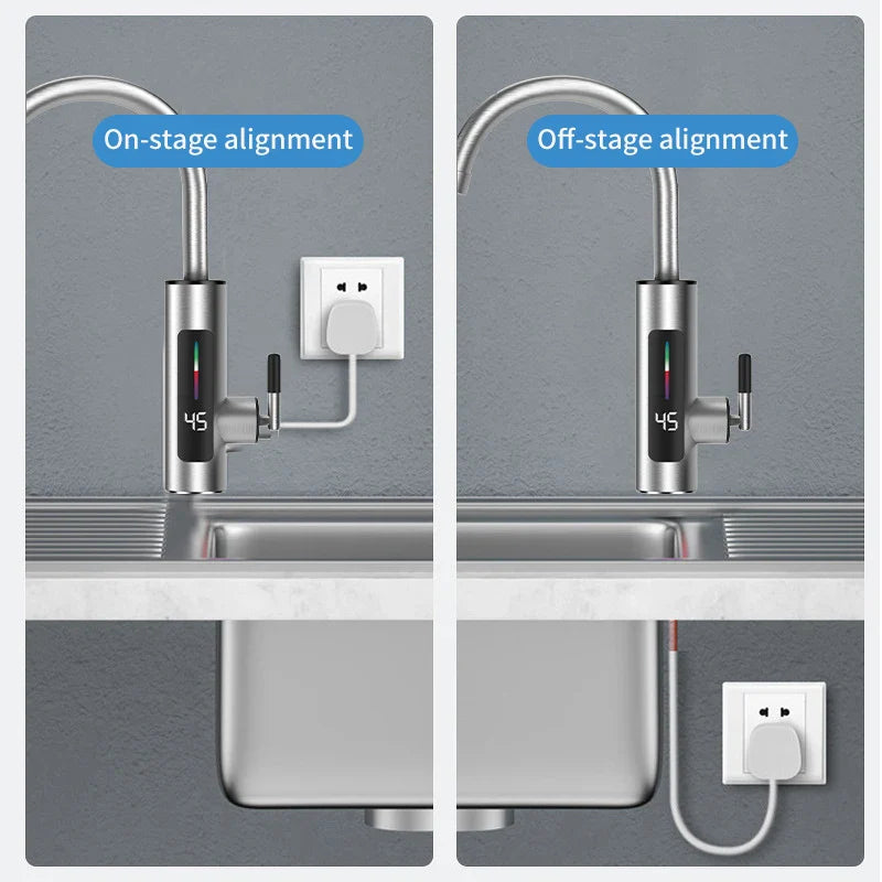 3000W 220V Electric Kitchen Water Heater Tap – Instant Hot & Cold Stainless Steel Faucet Heater
