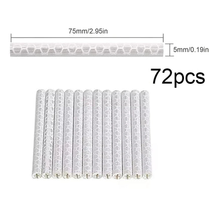 12-72pcs Bicycle Spoke Reflective Stickers - Colorful Wheel Safety Reflector Kit for DIY Bike Visibility & Protection