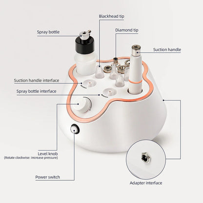 Professional Diamond Microdermabrasion Machine – At-Home Facial Peeling & Deep Cleaning Skin Care Tool