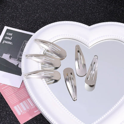 2/20PCS Silver Metal BB Hair Clips – Y2K Punk Drop-Shaped Hairpins for Girls DIY Hair Accessories & Jewelry Making