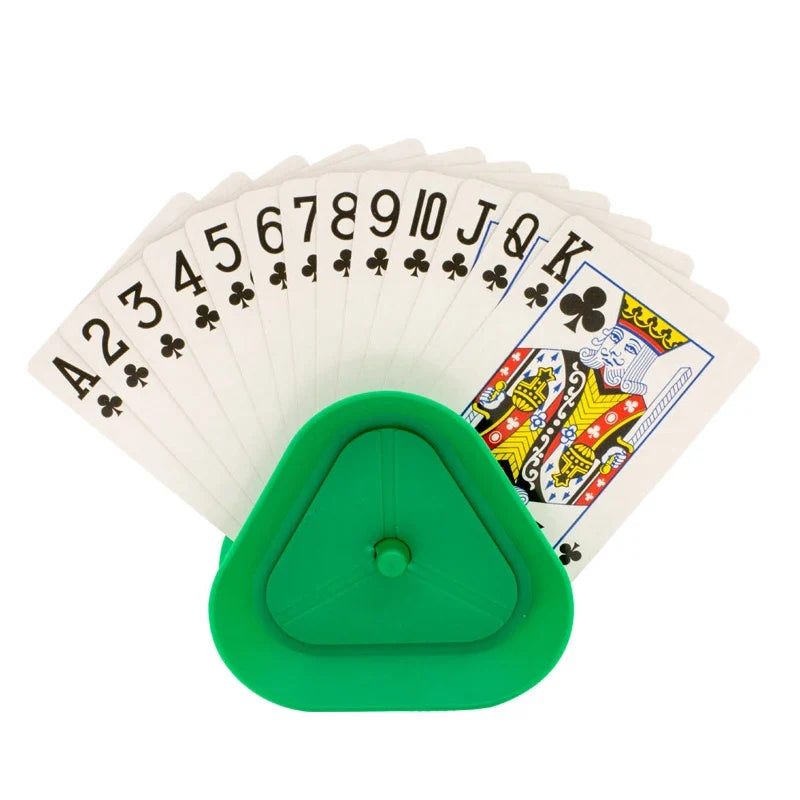 4PCS Triangle Playing Card Holders - Hands-Free Poker Card Stands for Children, Seniors, and Board Games