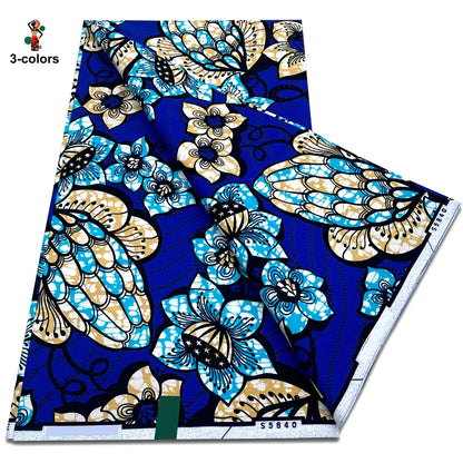 African Ankara Wax Fabric - 100% Cotton Soft Pink Pagne Fashion Print