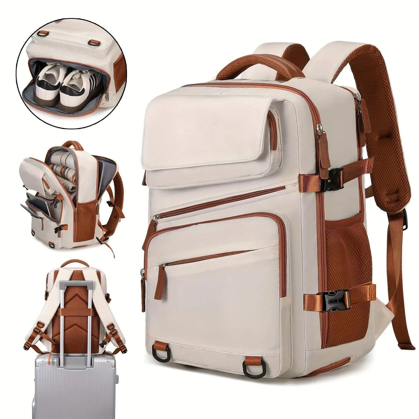 Expandable Business Laptop Backpack - Large Capacity Travel & Computer Bag for Men and Women
